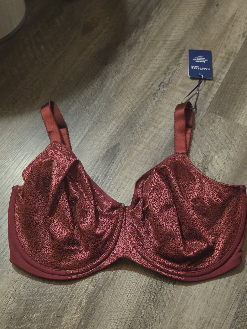 Fantasie Metallic Wine Red Underwire Bra Size 36j